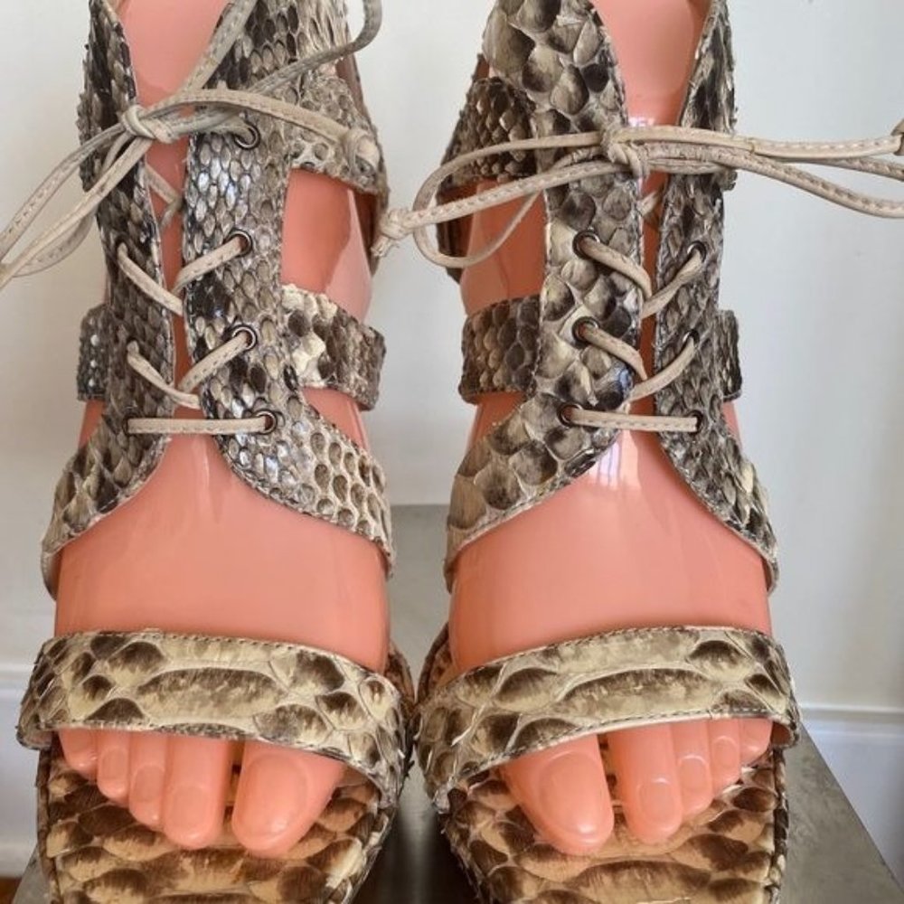 Alexandre Birman Platform Pump Python Cage Gladia… - image 2